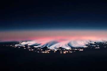 Urban lights, night sky, blurred motion