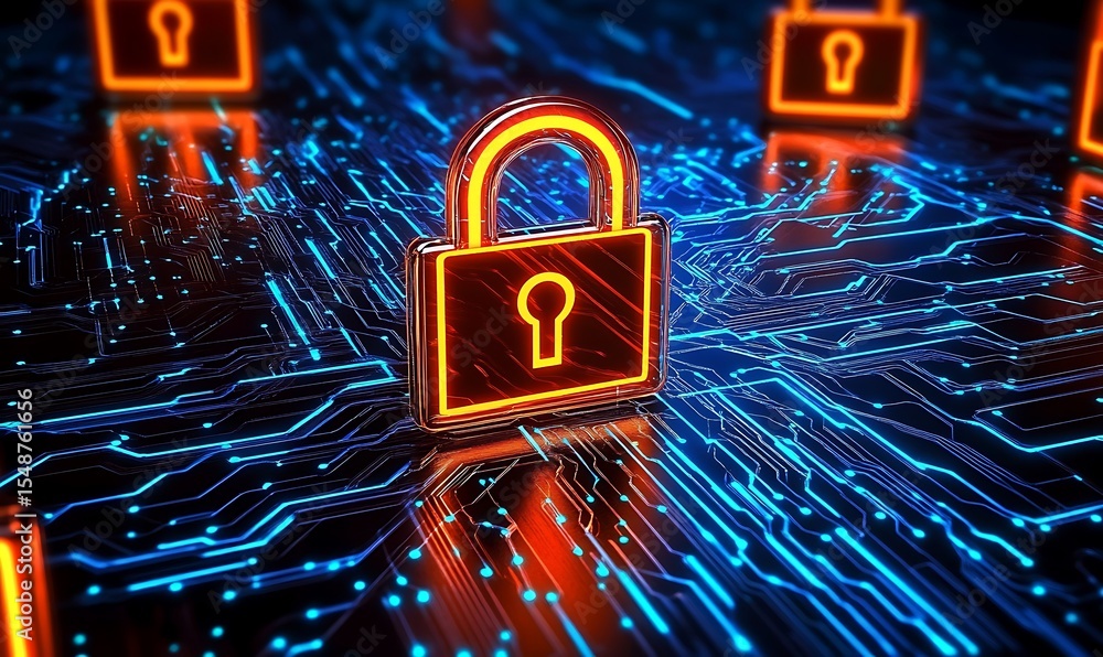 Aufkleber network protection and cybersecurity. future technology web services for business and internet proje