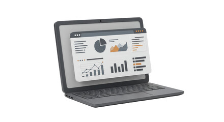 Laptop with Data Analysis Dashboard