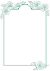 シンプルな線画の花のイラストフレーム