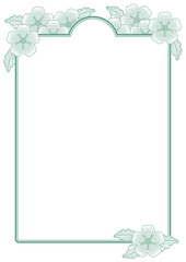 シンプルな線画の花のイラストフレーム