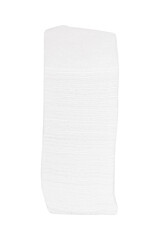 Stack of white cotton pads isolated on white background