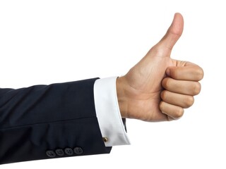 business man giving thumbs up isolated
