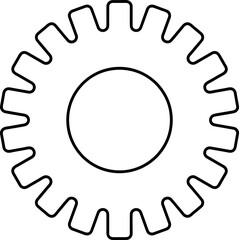 Simple Line Art Gear Cogwheel: Mechanical Engineering Design Element