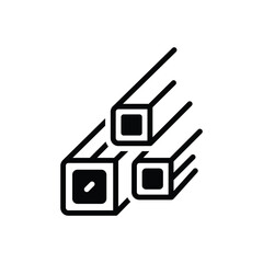 Black solid icon for steel