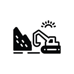 Black solid icon for strip mining