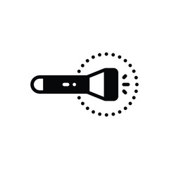 Black solid icon for torch