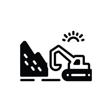 Black solid icon for strip mining