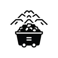 Black solid icon for coalpit