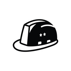 Black solid icon for construction hat