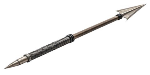 3D Render of Medieval Spear, Isolated on Transparent Background, Fantasy Weapon, Ancient Artifact, Spear, Weapon, 3D Model