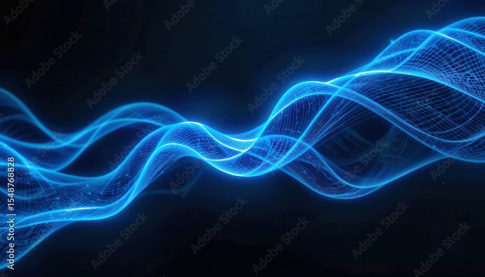 Aufkleber Dynamic blue wave patterns for modern computer backgrounds and screens