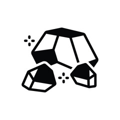 Black solid icon for iron ore