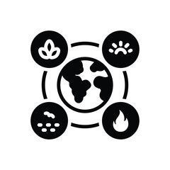 Black solid icon for natural resource