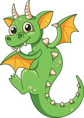 Fantasy lovely dragon vector illustration