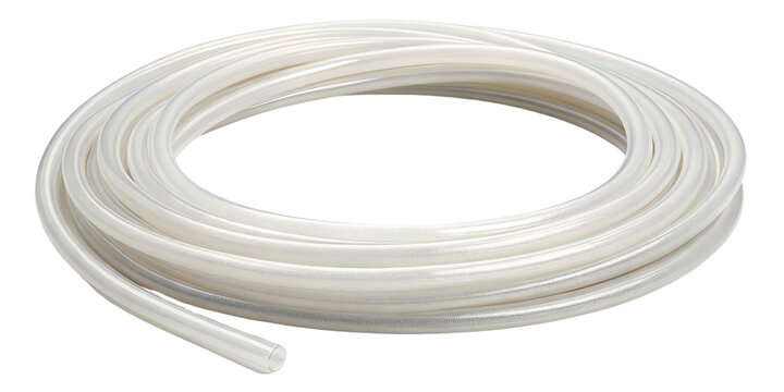Coiled Clear Tubing Isolated on Transparent Background, PVC Pipe, Plastic Hose, plastic tubing, transparent material, coil