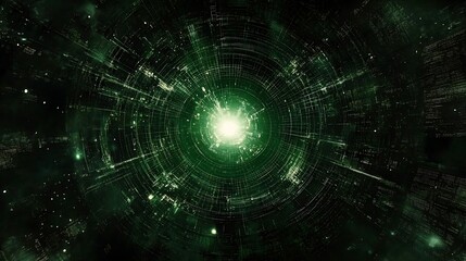 Obraz premium Futuristic green tunnel