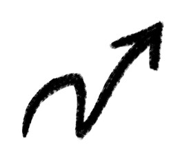 Doodle emphasis arrow vector icon. Arrow grunge art twist zigzag line, curve wave.