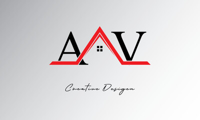 AV Letter House Logo – Creative Real Estate Monogram Design with Roof Shape & Home Symbol for Architecture, Property & Modern Branding Identity