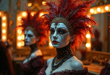The gorgeous makeup of the Phantom Singer