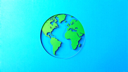 Fototapeta premium Eco-friendly earth in papercut style for earth day