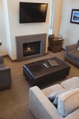 Living room with fireplace