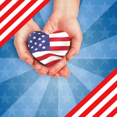 Heart shape American flag