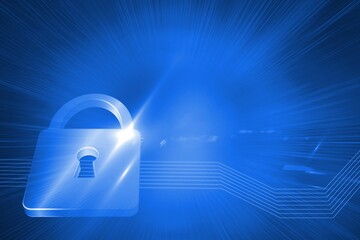 Glowing lock in left corner