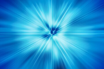 Flat design abstract radial light burst is creating vibrant blue and cyan warp-speed tunnel energy