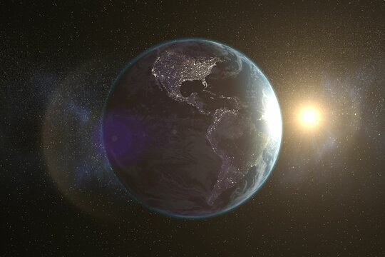 Naklejki Bright sunlight on planet earth