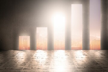 Cityscape background in graph shape
