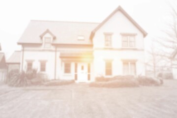 Front of house with bright light