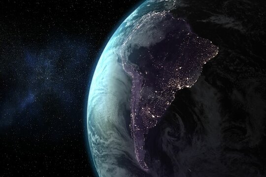 Naklejki Planet earth against milky way