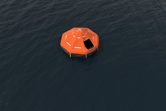 High angle view of tent floating on sea