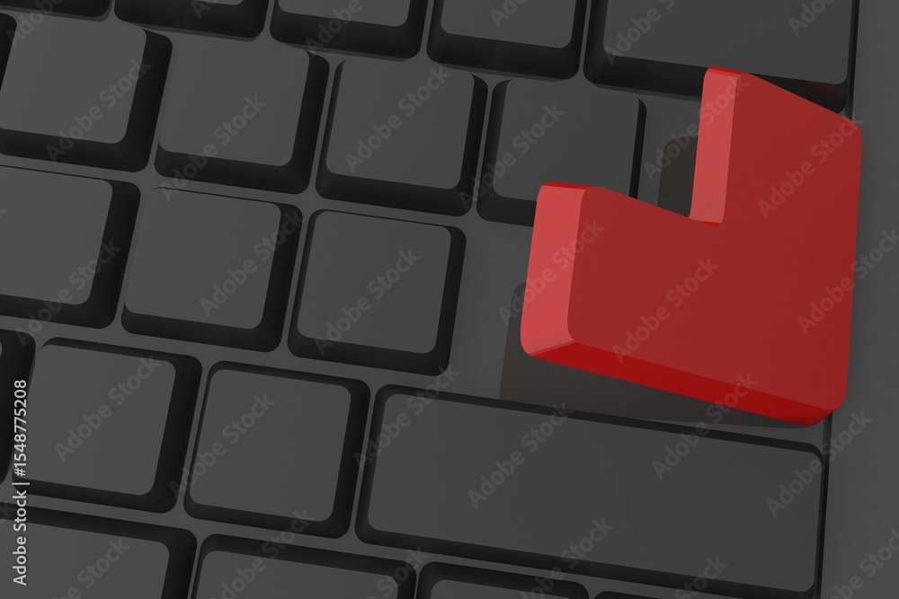 Poster red enter button on keyboard