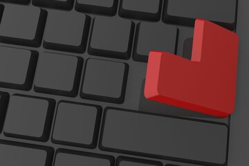 Red enter button on keyboard