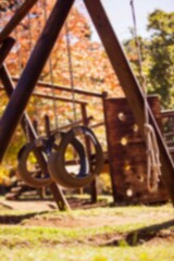 Play equipment hanging over grass