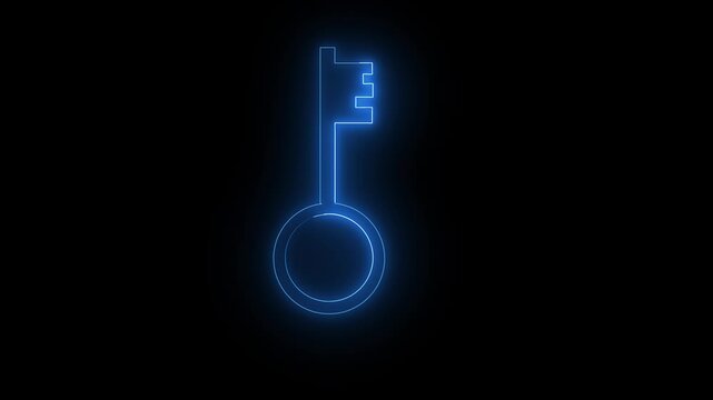 neon Key icon in trendy flat style isolated on background. Key icon page symbol for your web site design Key icon logo,   key icon 