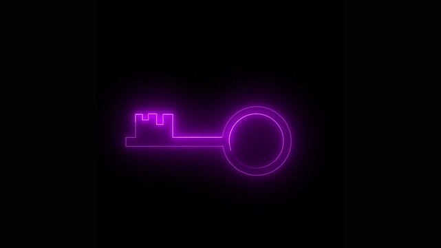 neon Key icon in trendy flat style isolated on background. Key icon page symbol for your web site design Key icon logo,   key icon 