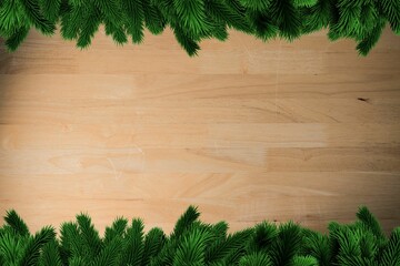 Twig frame over hardwood floor