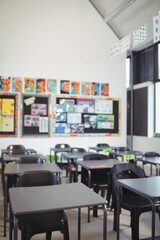 Interior of empty classroom