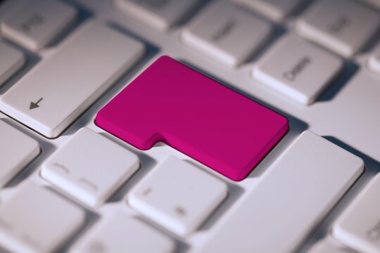 Pink enter key on keyboard