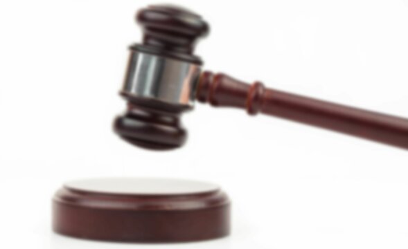 Fototapeta Close-up of gavel over wood