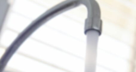 Water running from faucet