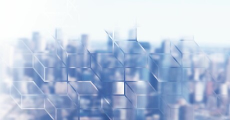 Digital composite image of cityscape