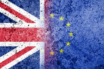 EU flag and Great britain flag