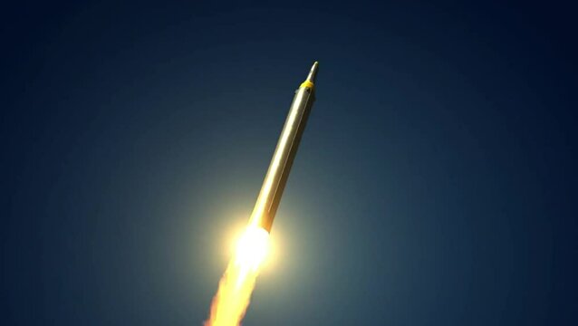 ballistic missile that shoots through space by emitting fire
