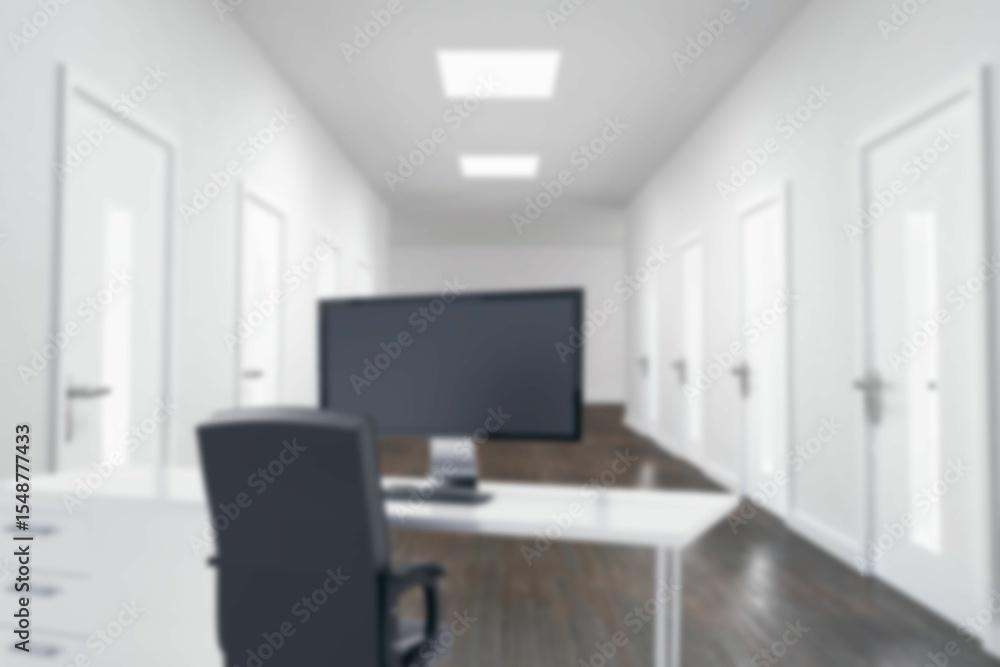 Poster computer generated image of computers at workplace