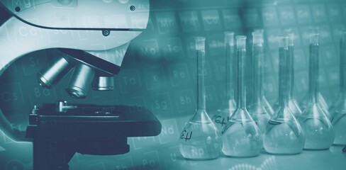 Microscope in laboratory
