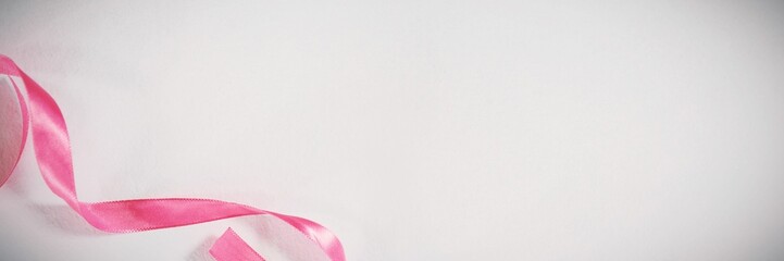 Pink ribbon on whitebackground